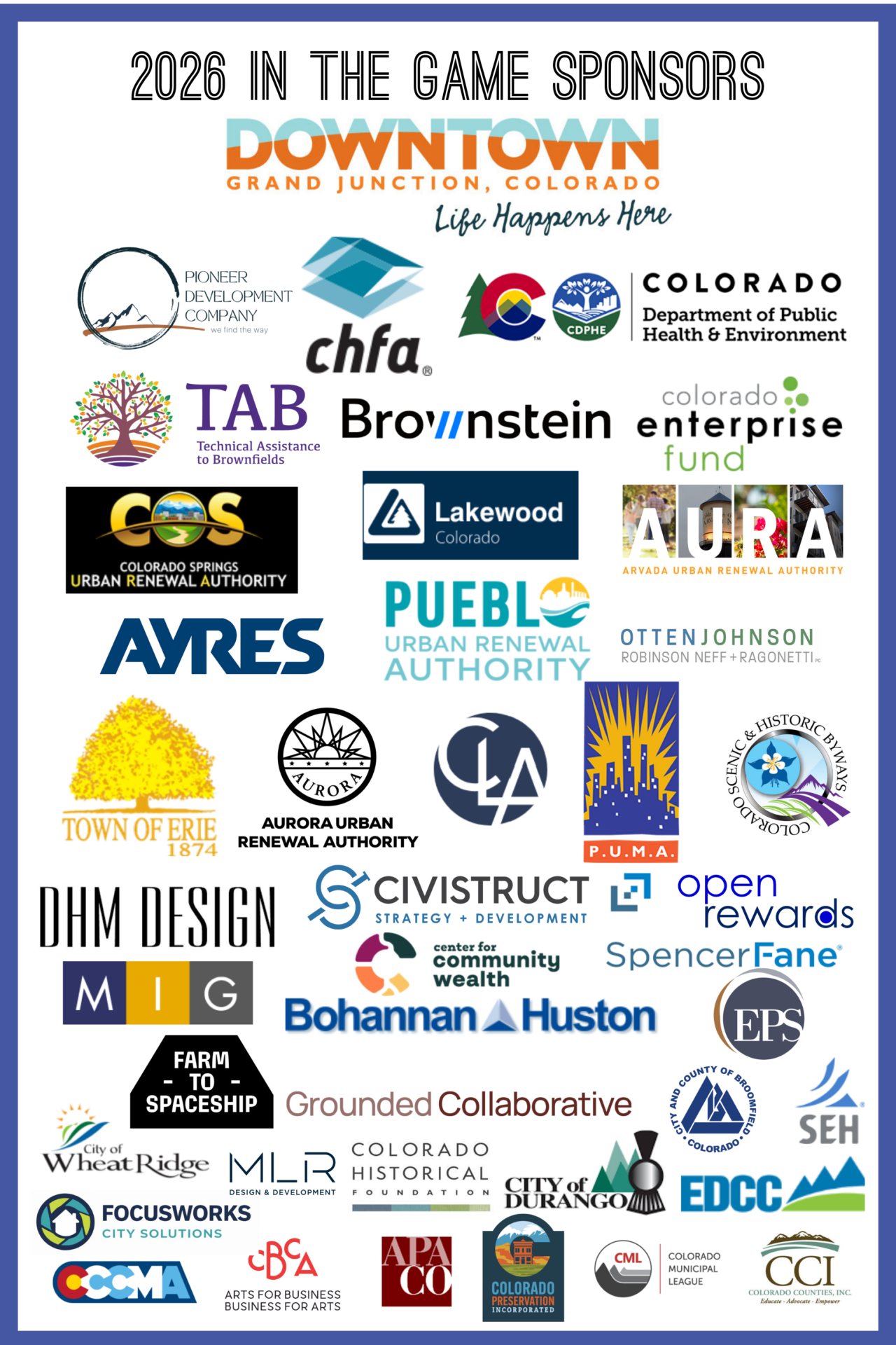 2026 IN THE GAME Conference Sponsor Logos (24 x 36 in)